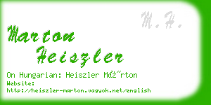 marton heiszler business card